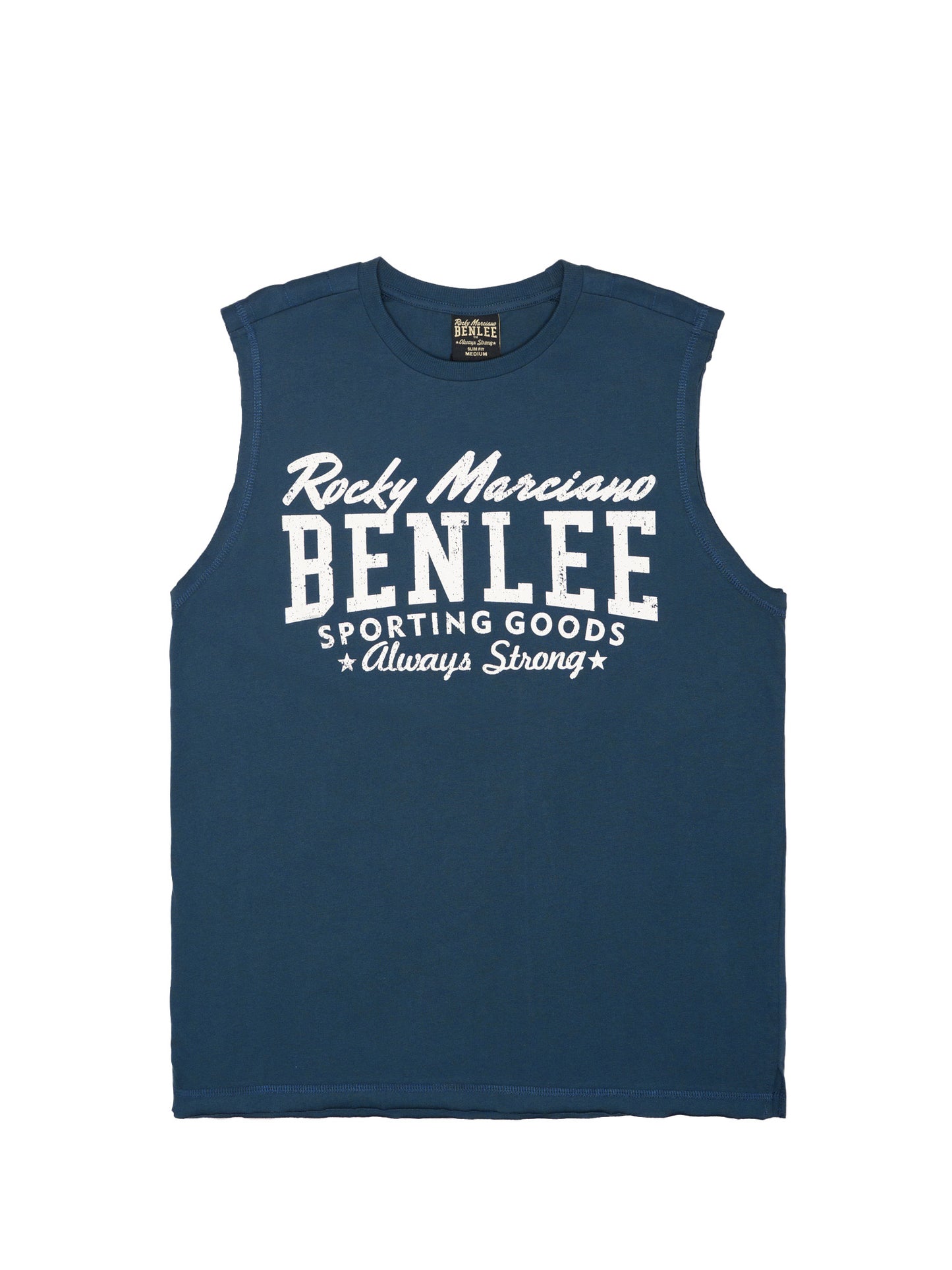 Dunkelblaues Benlee Herren Singlet mit großem Logo-Print auf der Brust