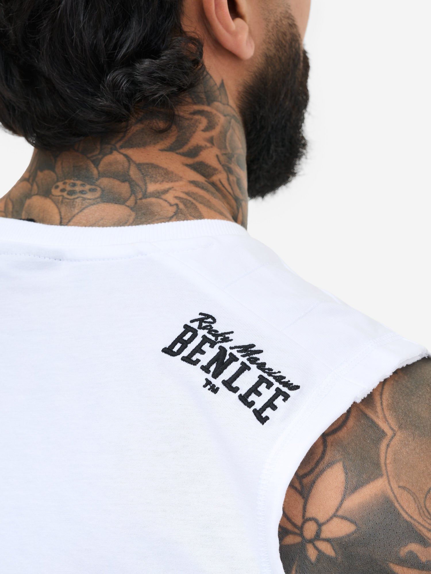 ückansicht des weissen Benlee Rocky Marciano Muskelshirts für Herren