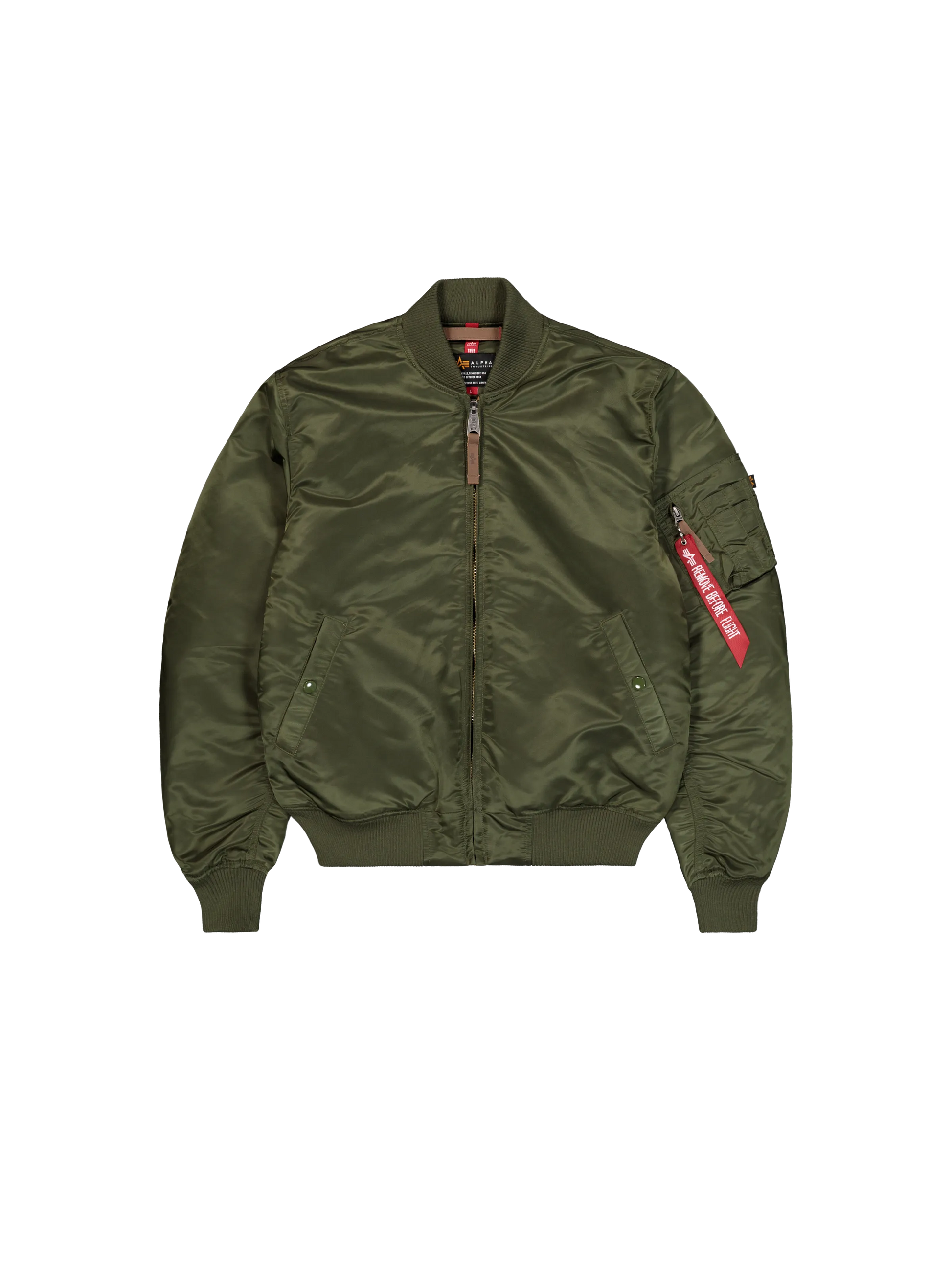 Alpha Industries MA-1 VF 59 Bomberjacke Herren Slim Fit – wasserabweisende Nylonjacke in Schwarz mit Utility Pocket, bluepalm.ch Schweiz