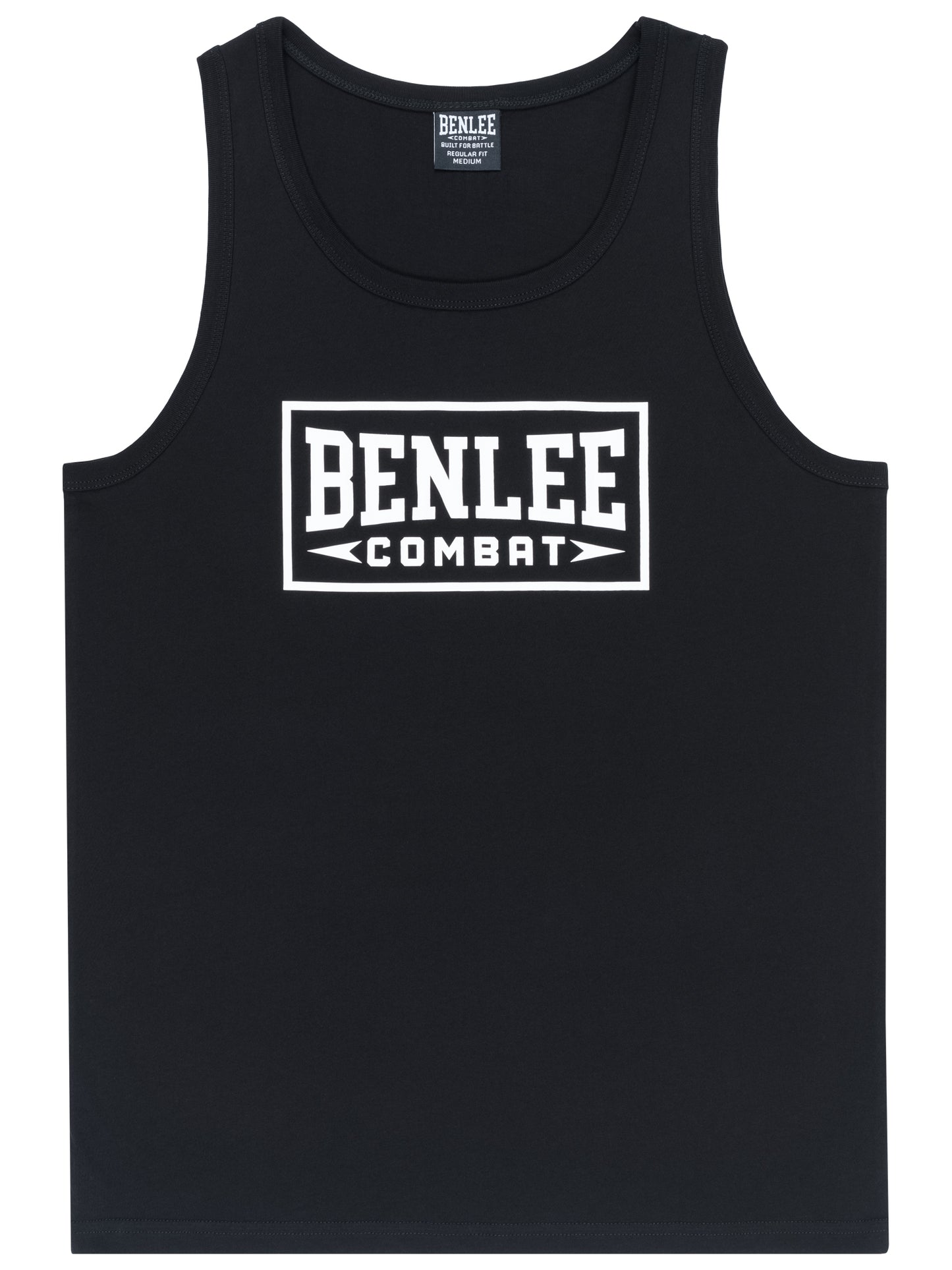 Schwarzes BENLEE Herren Singlet mit grossem Logo-Druck auf der Brust.