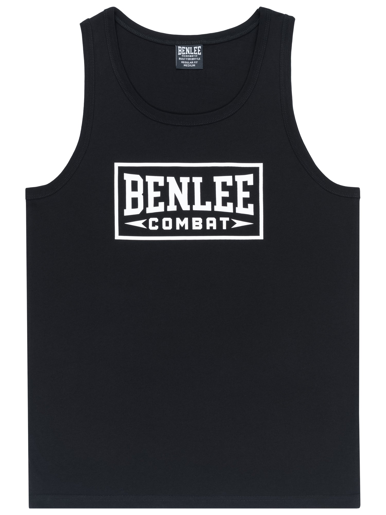 Schwarzes BENLEE Herren Singlet mit grossem Logo-Druck auf der Brust.
