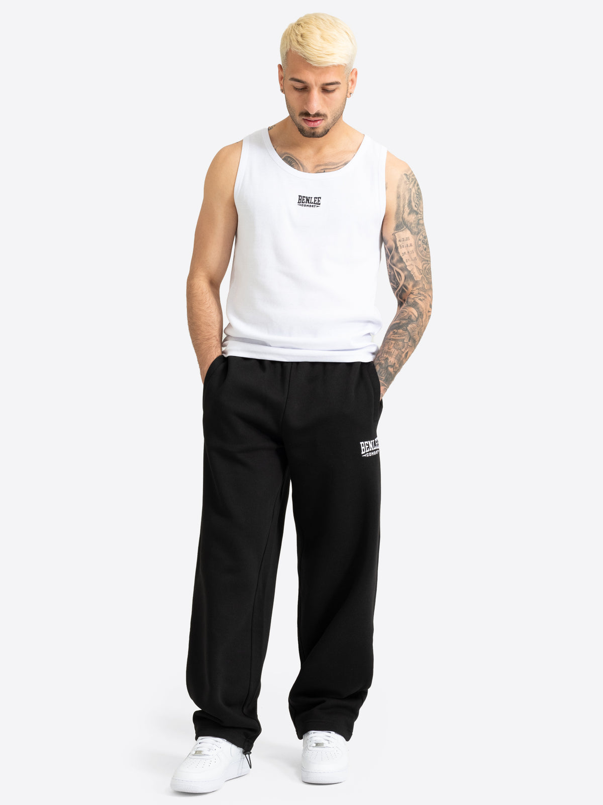 BENLEE Herren-Jogginghose mit lockerer Passform in Schwarz.