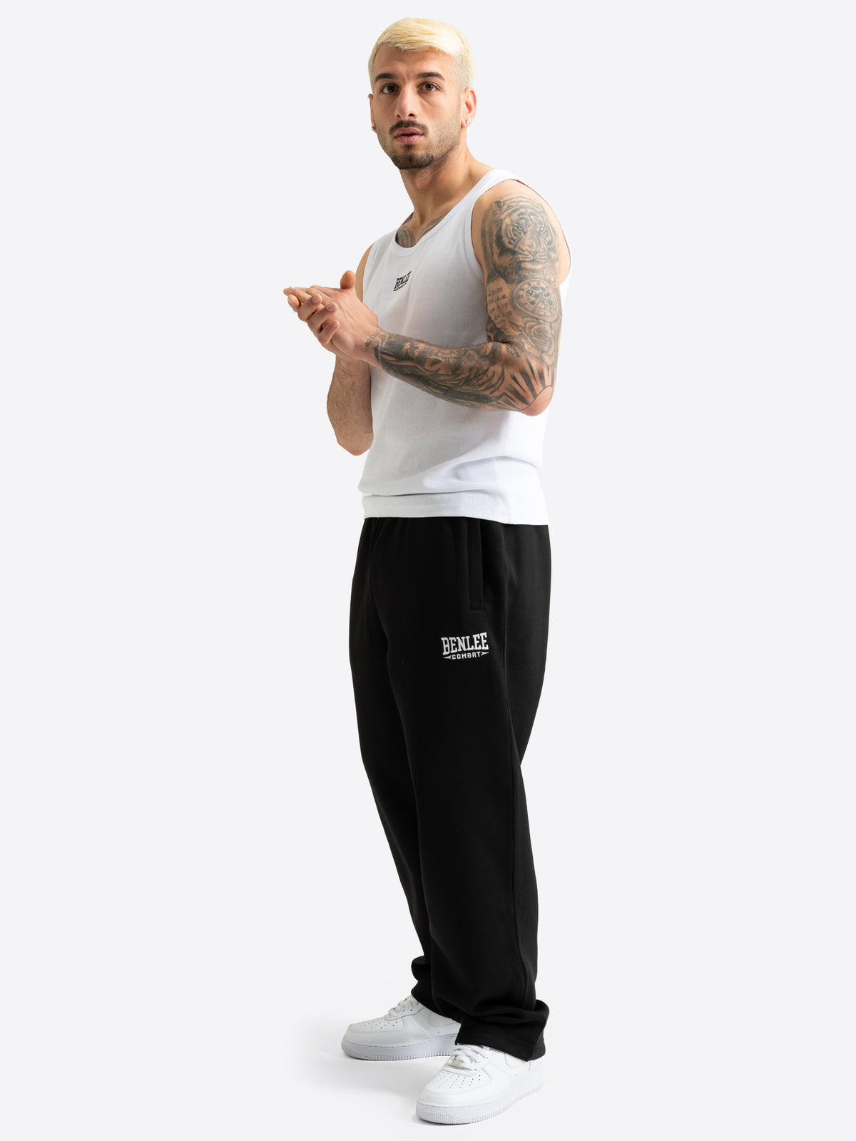 BENLEE Herren-Jogginghose mit lockerer Passform in Schwarz.