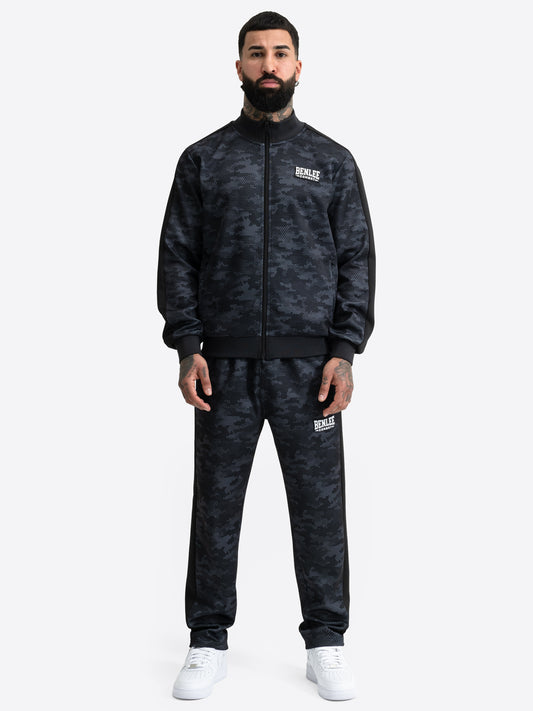 Benlee Jogginganzug Herren Schwarz: Trainingsanzug mit Camouflage-Muster.