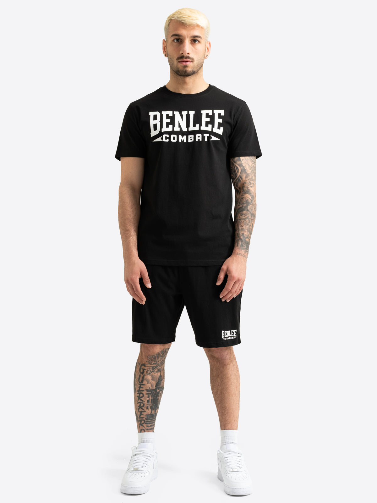 Schwarzes BenLee Combat Herren Set aus T-Shirt und Shorts
