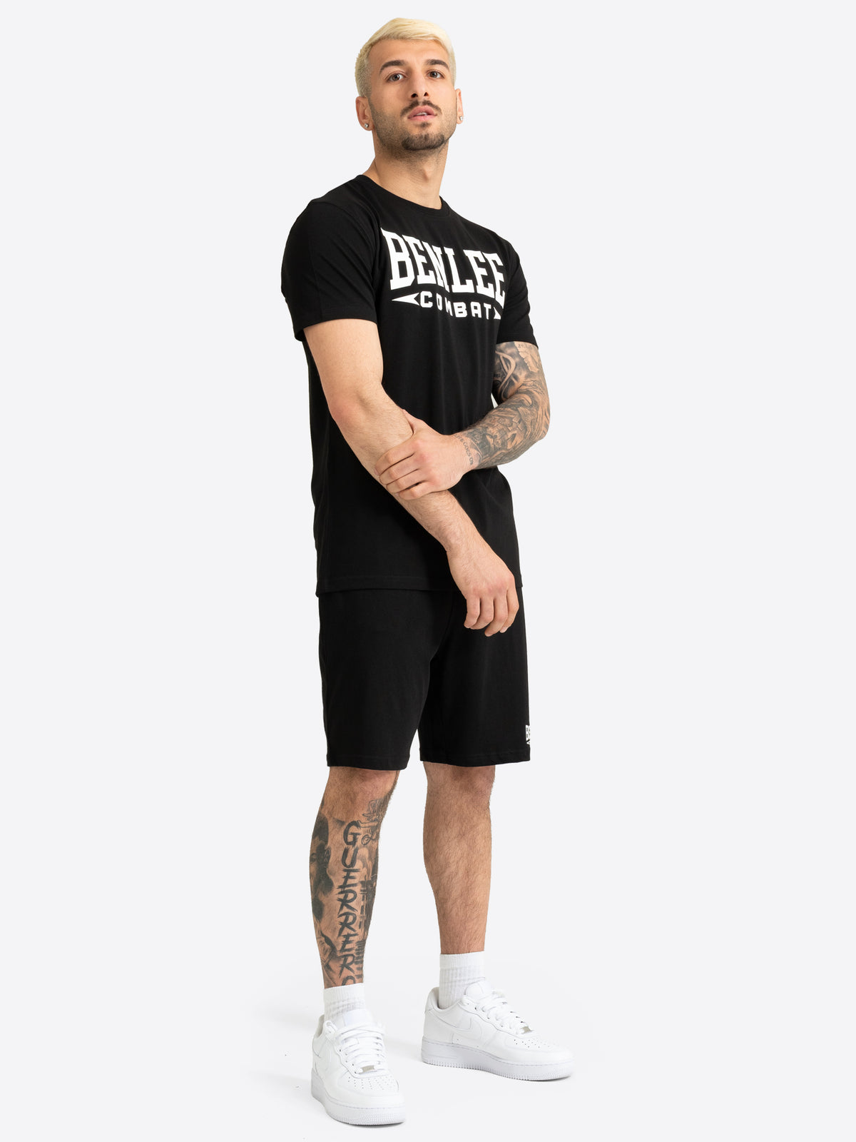 Schwarzes BenLee Combat Herren Set aus T-Shirt und Shorts
