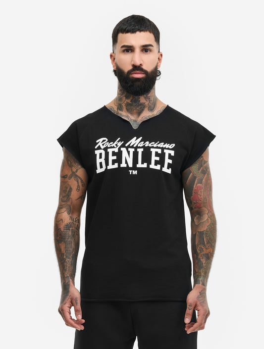 BENLEE Herren T-Shirt Schwarz mit Raglanärmeln und Logo-Print.