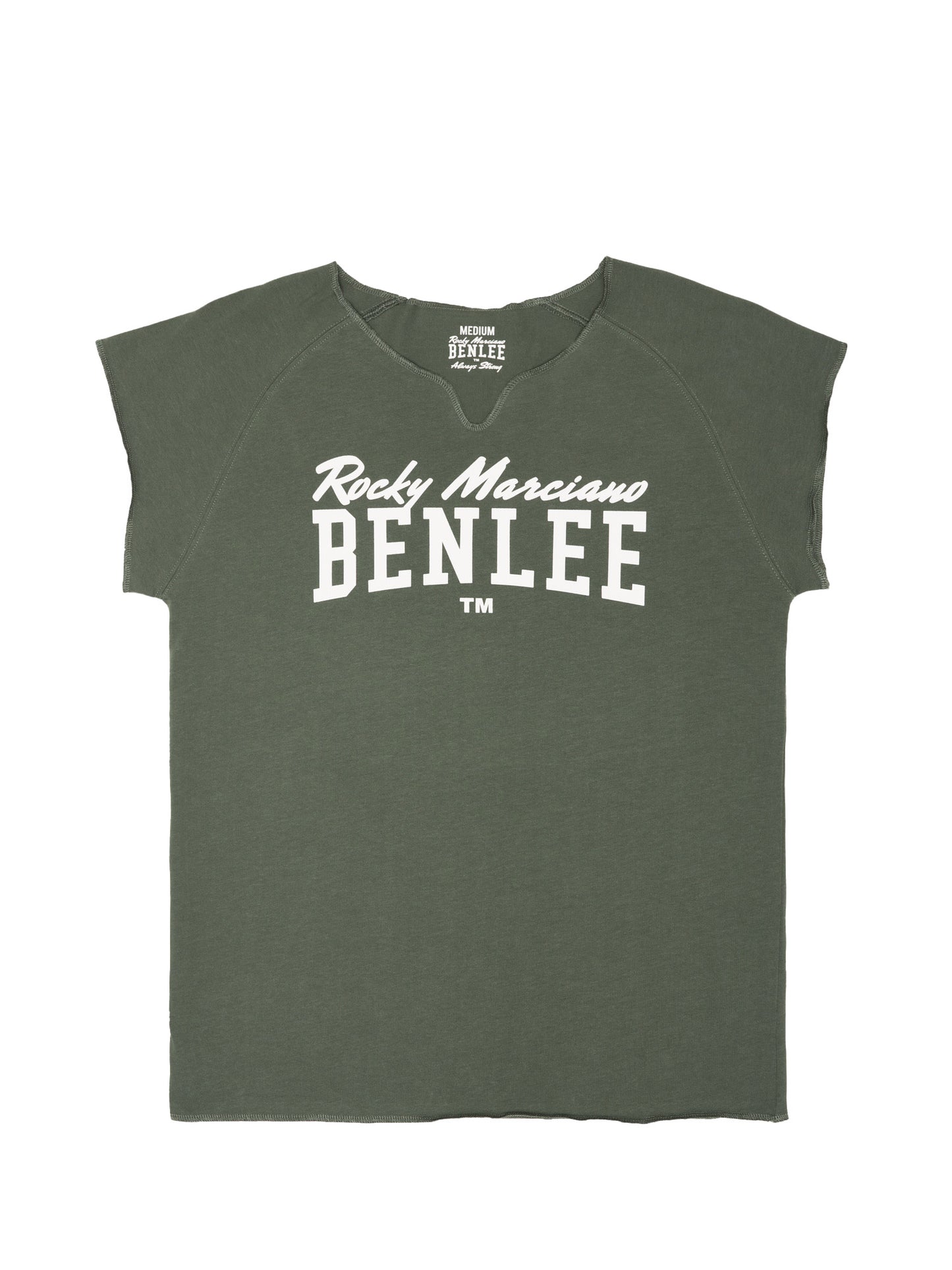 BENLEE Herren T-Shirt Oliv mit Raglanärmeln und Logo-Print.