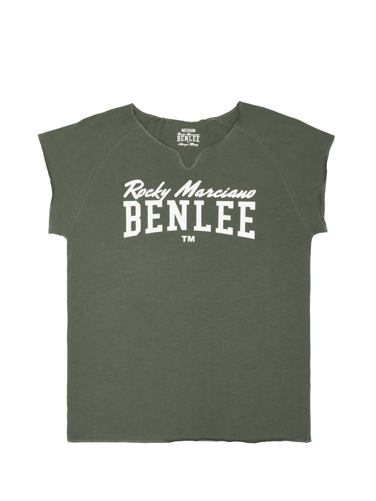BENLEE Herren T-Shirt Oliv mit Raglanärmeln und Logo-Print.