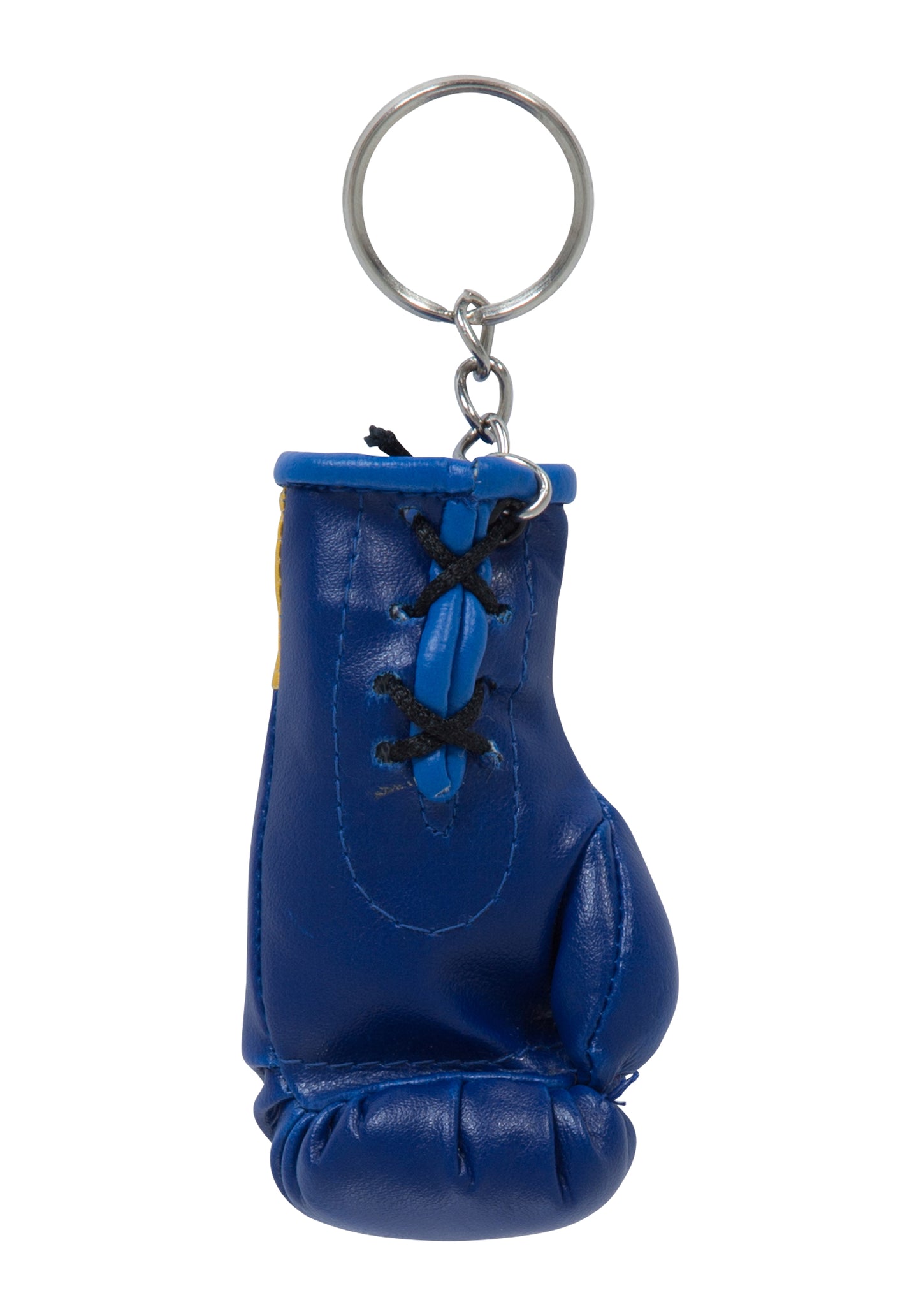 Rückansicht blauer BENLEE Mini-Boxhandschuh mit Schnür-Detail.