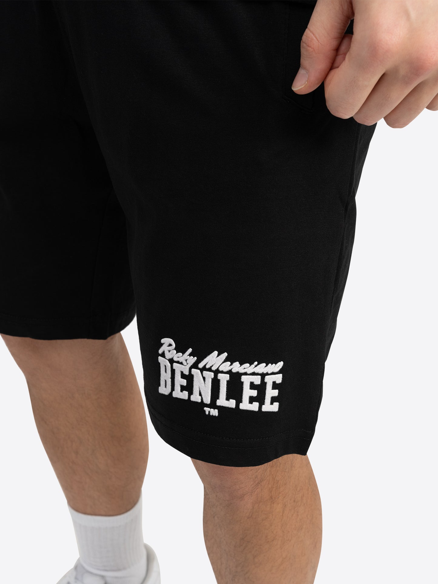 BENLEE Herren Shorts schwarz, normale Passform, Jersey Baumwolle mit Logo