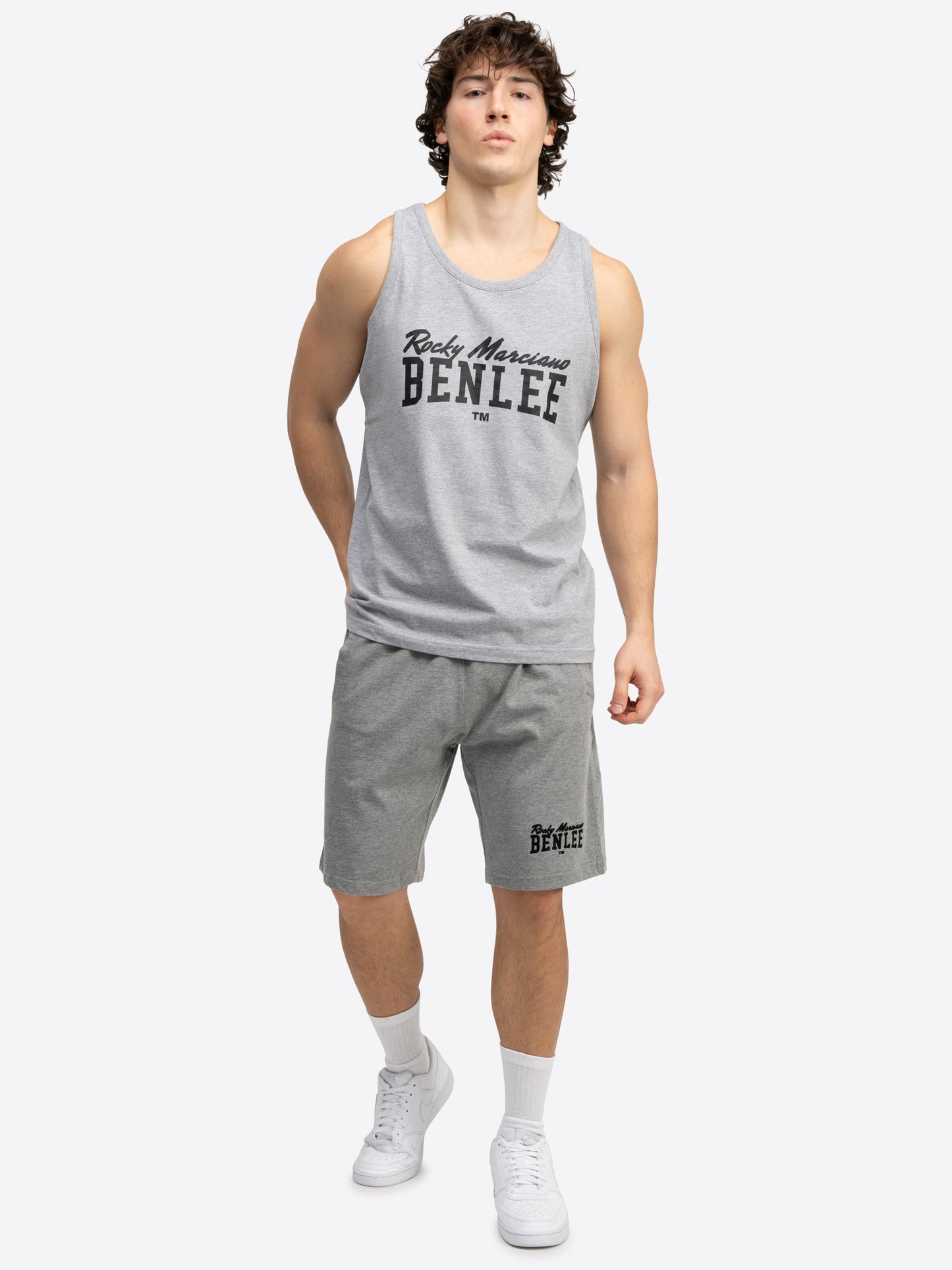 BENLEE Herren Shorts marl grey, normale Passform, Jersey Baumwolle mit Logo