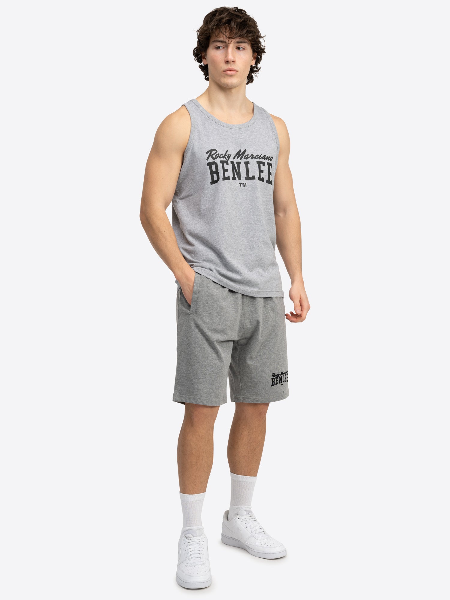 BENLEE Herren Shorts marl grey, normale Passform, Jersey Baumwolle mit Logo