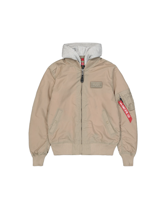 Alpha Industries MA-1 TT Hood Light Bomber Jacket in Schwarz – Vorderansicht