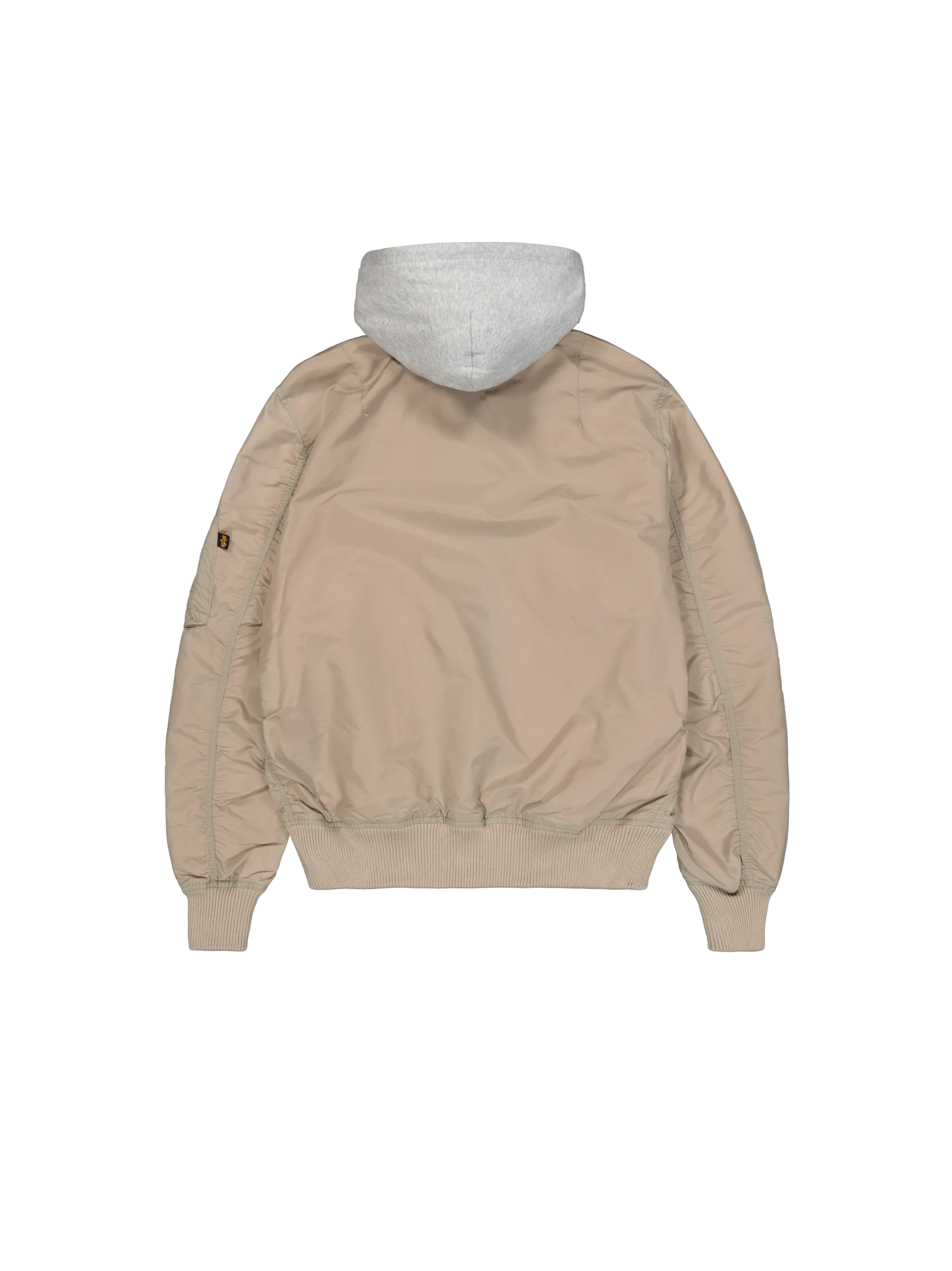 Alpha Industries Bomberjacke MA-1 TT Hood Light – Rückansicht mit abnehmbarer Kapuze