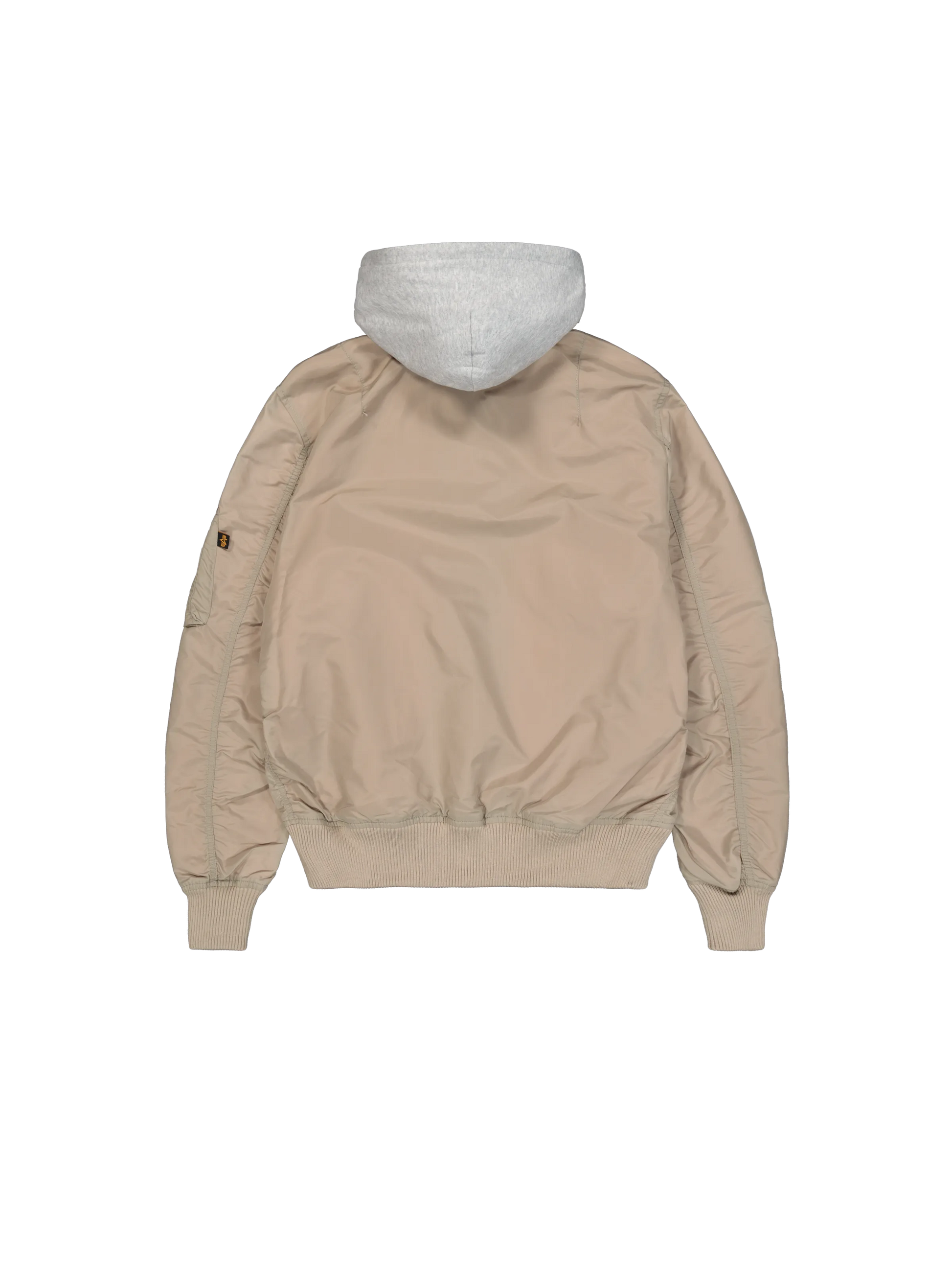 Alpha Industries Bomberjacke MA-1 TT Hood Light – Rückansicht mit abnehmbarer Kapuze