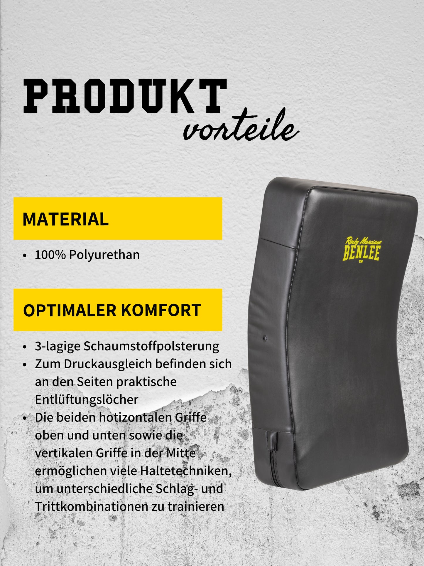BENLEE Profi-Schlagpolster TREMBLE mit 3-lagiger Schaumstoffpolsterung und strapazierfähigem Vinylbezug.