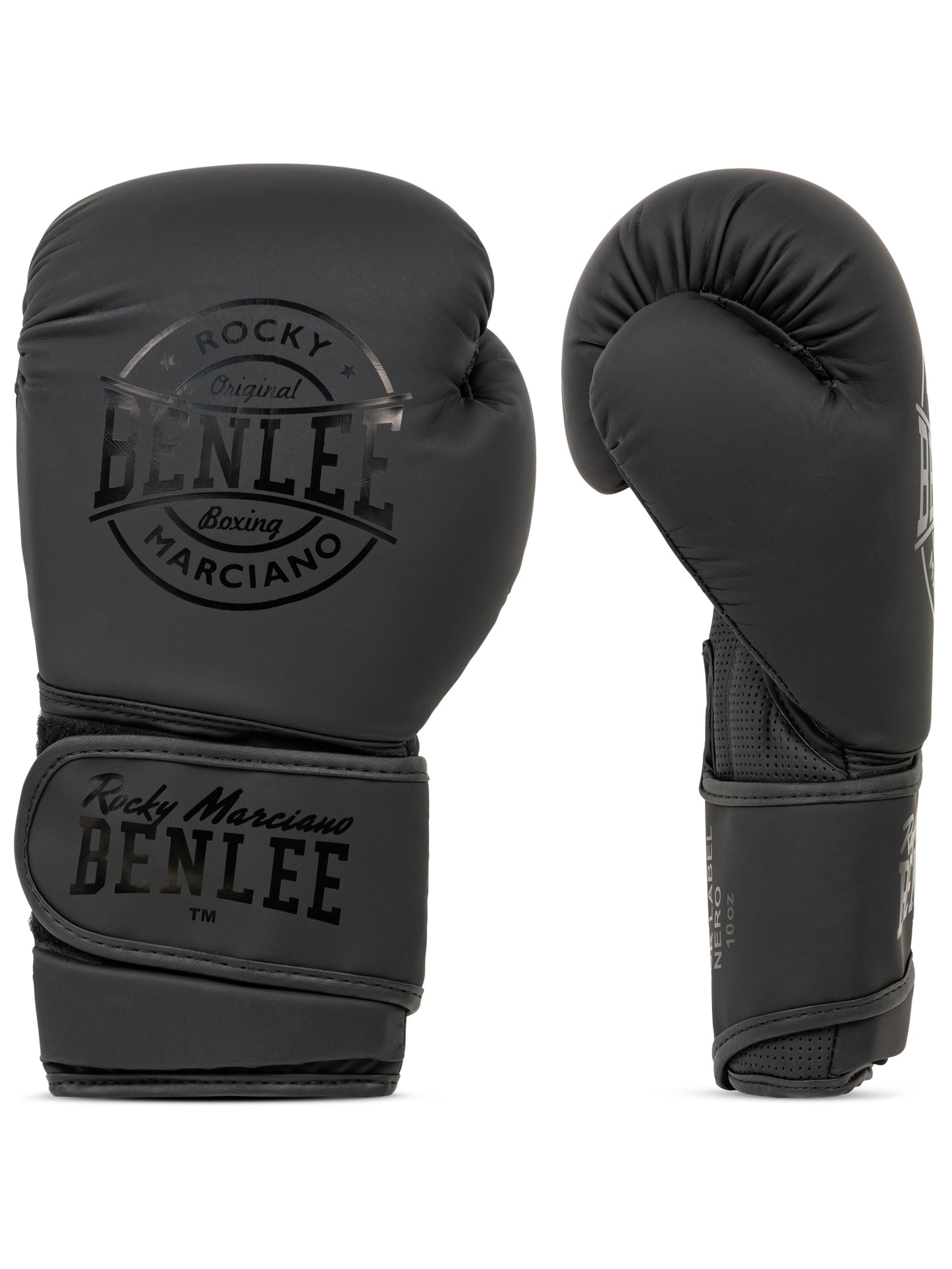 BENLEE NERO Boxhandschuhe aus mattem Kunstleder mit dicker Polsterung und breitem Klettverschluss.