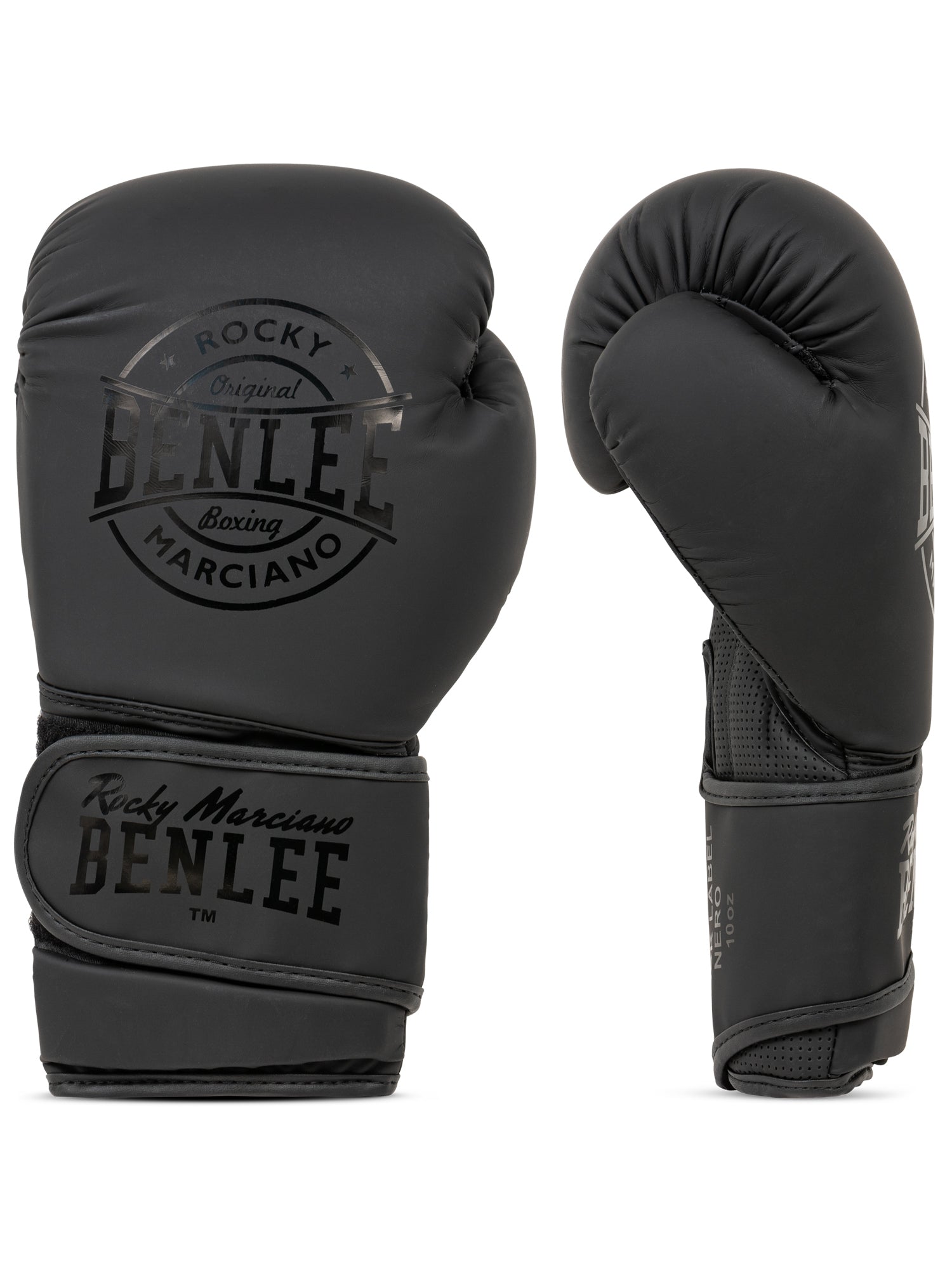 BENLEE NERO Boxhandschuhe aus mattem Kunstleder mit dicker Polsterung und breitem Klettverschluss.