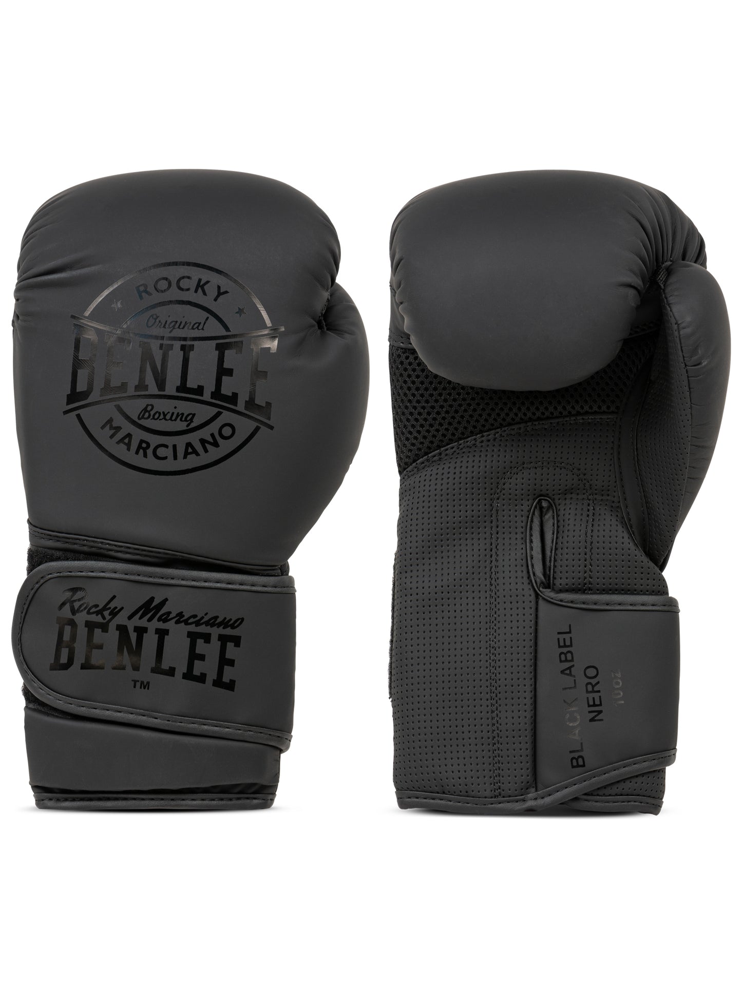 BENLEE NERO Boxhandschuhe aus mattem Kunstleder mit dicker Polsterung und breitem Klettverschluss.
