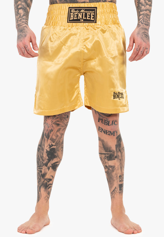 BENLEE Boxhose aus Satin-Polyester mit breitem Bund, Seitenschlitzen und Logo-Details