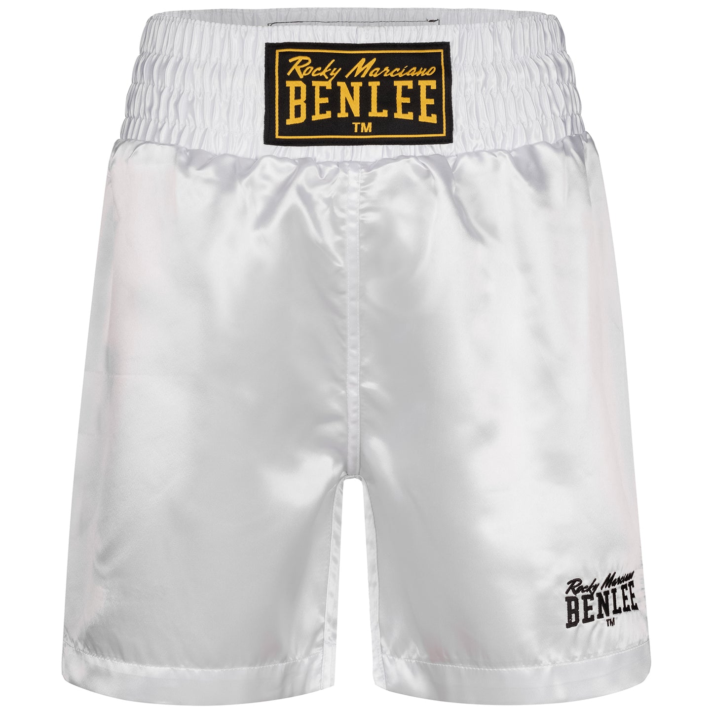 BENLEE Boxhose aus Satin-Polyester mit breitem Bund, Seitenschlitzen und Logo-Details