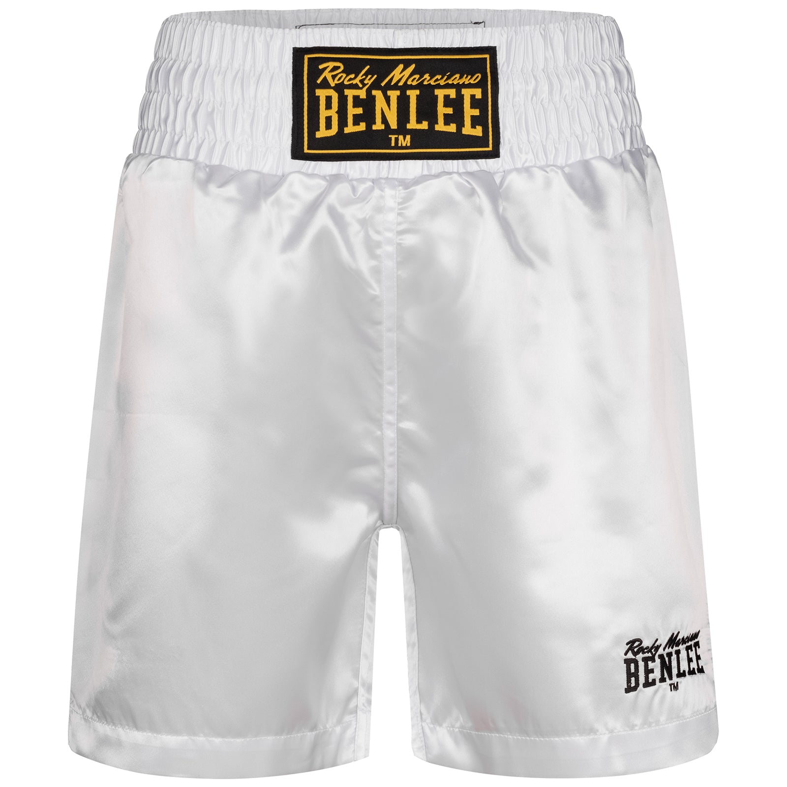 BENLEE Boxhose aus Satin-Polyester mit breitem Bund, Seitenschlitzen und Logo-Details