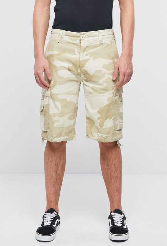 Brandit Vintage Shorts Sandstorm Cargo-Shorts für Herren in Sandfarben aus schwerer Baumwolle Vorderansicht
