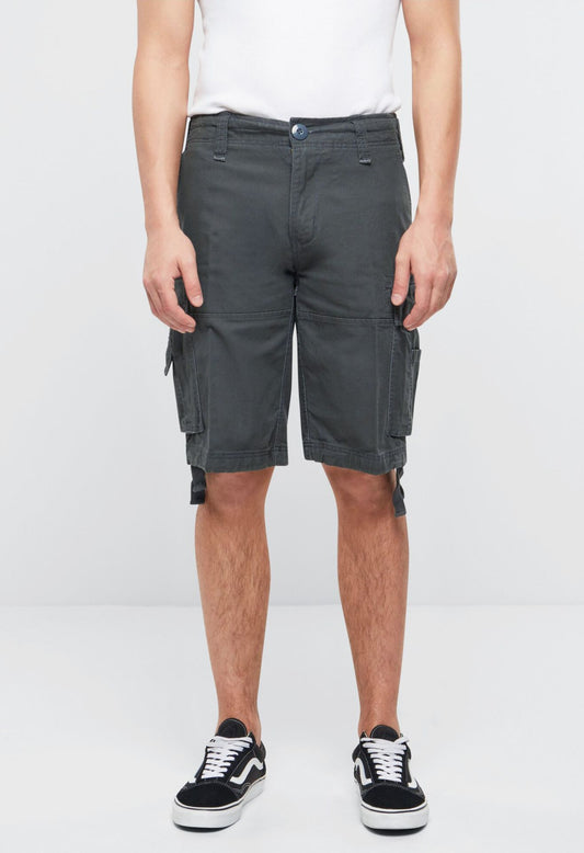 Brandit Vintage Shorts Anthracite Dunkelgraue Cargo-Shorts für Herren aus schwerer Baumwolle Vorderansicht