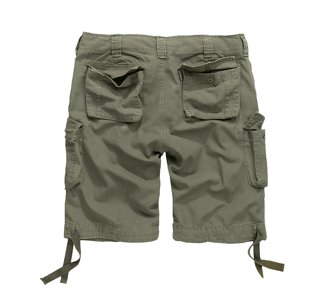 Brandit Urban Legend Shorts Olive Olivgrüne Sommerhose Baumwolle Rückansicht mit Gesässtaschen