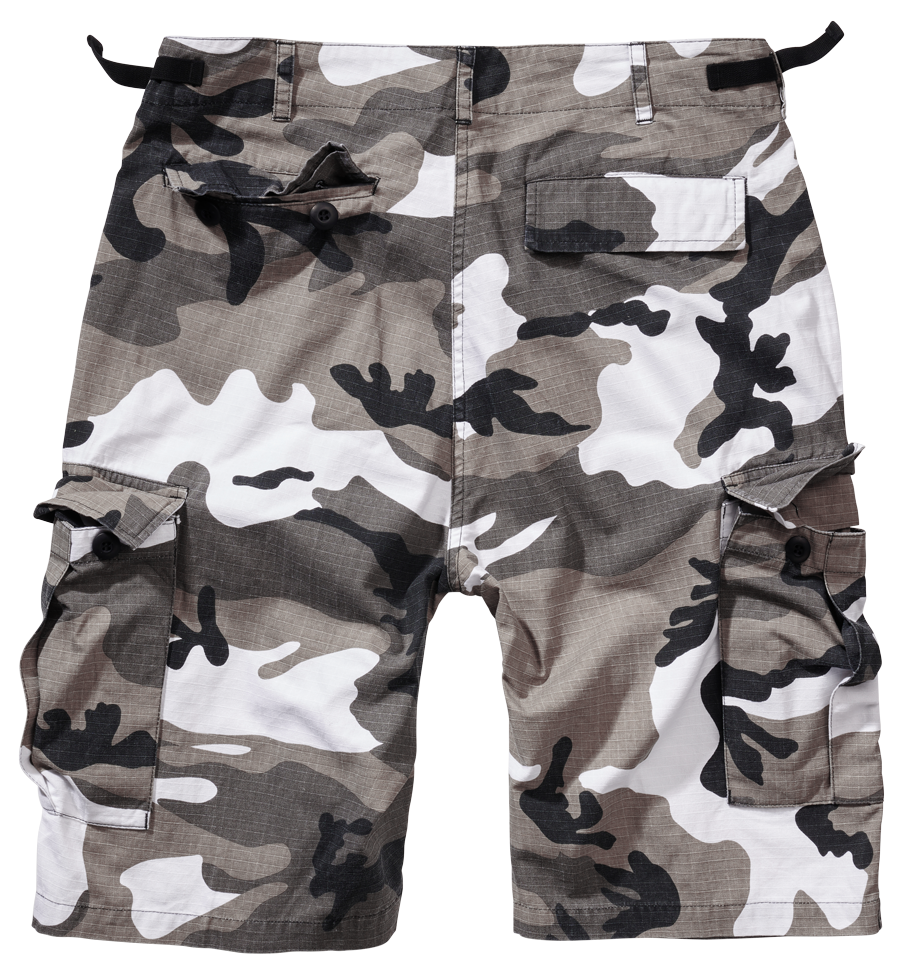 Rückansicht der Brandit BDU Ripstop Shorts in Urban mit Gesässtaschen.