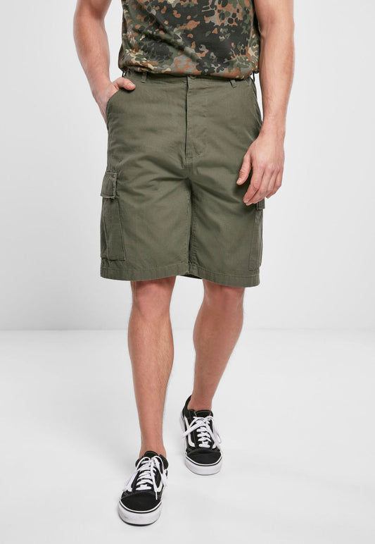 Brandit BDU Ripstop Shorts für Herren in Oliv mit Beintaschen.