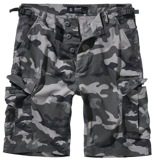 Brandit BDU Ripstop Shorts für Herren in Grey Camo mit Beintaschen.