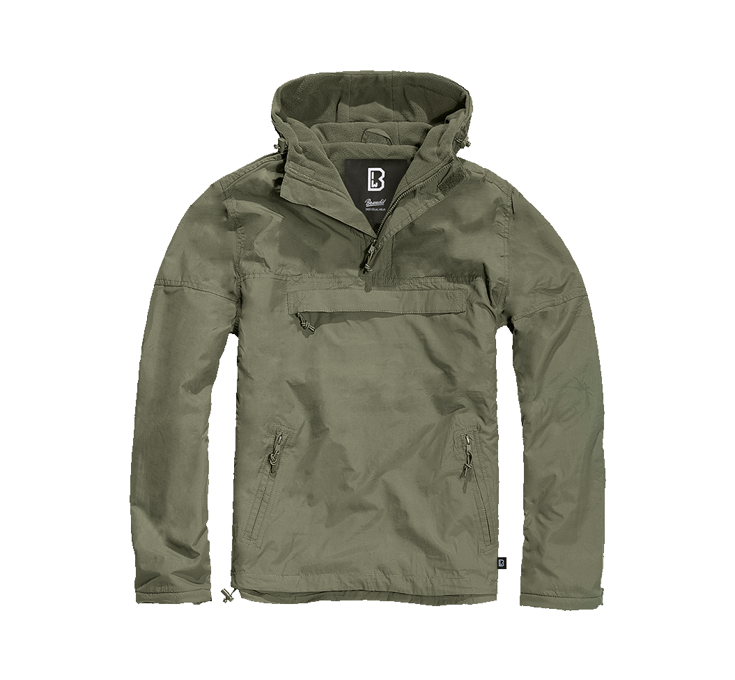 Brandit Windbreaker Oliv – warme, wind- und wasserabweisende Outdoor-Jacke mit Fleecefutter