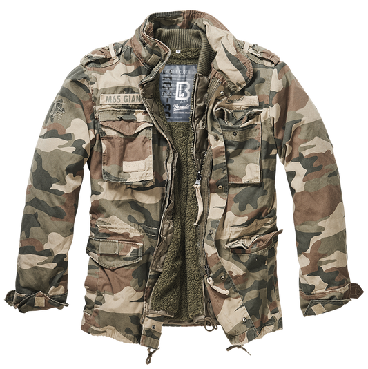 Brandit M65 Giant Feldjacke Light Woodland im stylischen Vintage-Lo