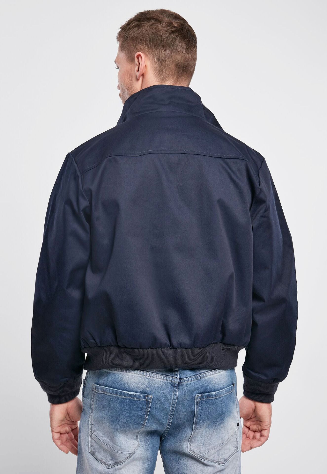 Brandit Lord Canterbury Harringtonjacke Navy mit Stehkragen und klassischem Blouson-Schnitt für Herren.