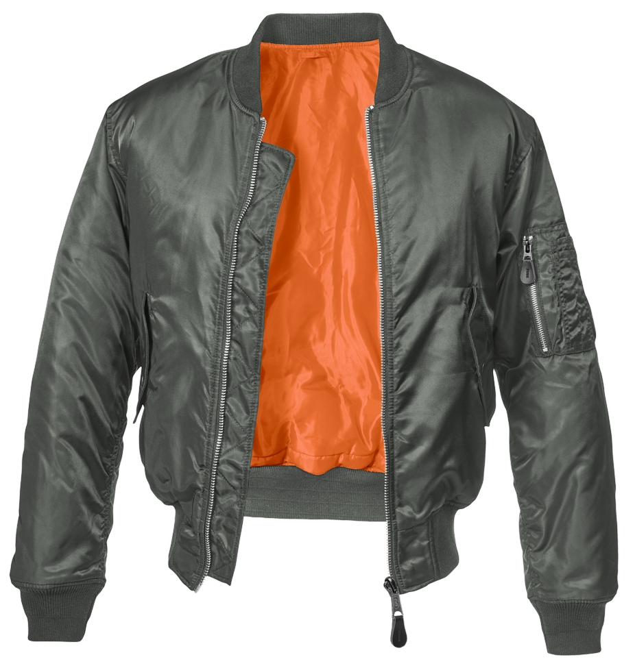 MA1 Bomberjacke Anthra aus robustem Nylon, wind- und wasserabweisend mit Taschen