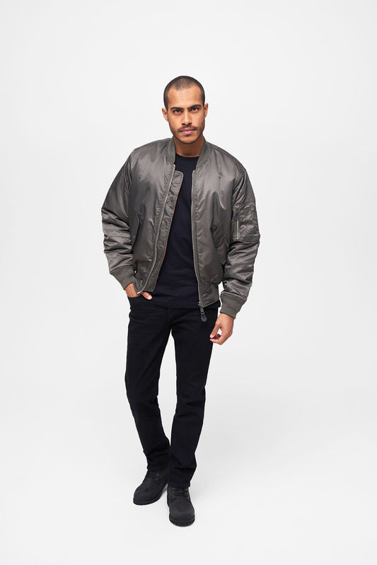 MA1 Bomberjacke Anthra aus robustem Nylon, wind- und wasserabweisend mit Taschen