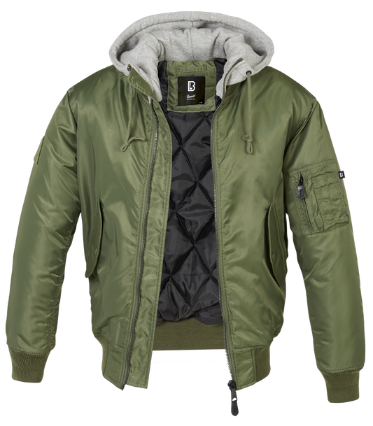 BRANDIT MA1 Hooded Jacket olive/grau