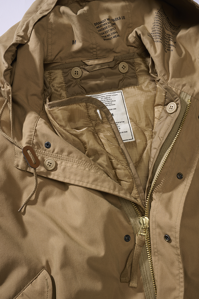 Brandit M51 US Parka Camel – wetterfester Outdoor-Klassiker mit grosser Kapuze, warmem Thermofutter und praktischen Taschen