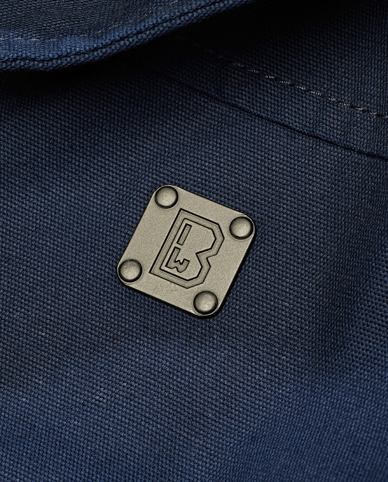 Brandit Kurzjacke Navy aus robustem Canvas mit Kapuze, Kordelzug, Teddyfellfutter und praktischen Taschen