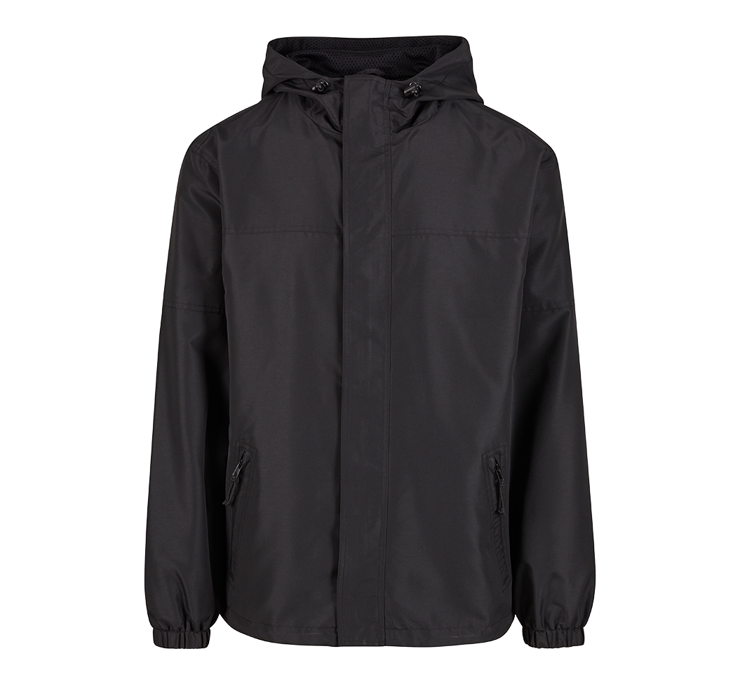 Brandit Light Windbreaker Schwarz: Leichte Herrenjacke mit Kapuze, Frontzip, Reißverschlusstaschen & geradem Schnitt