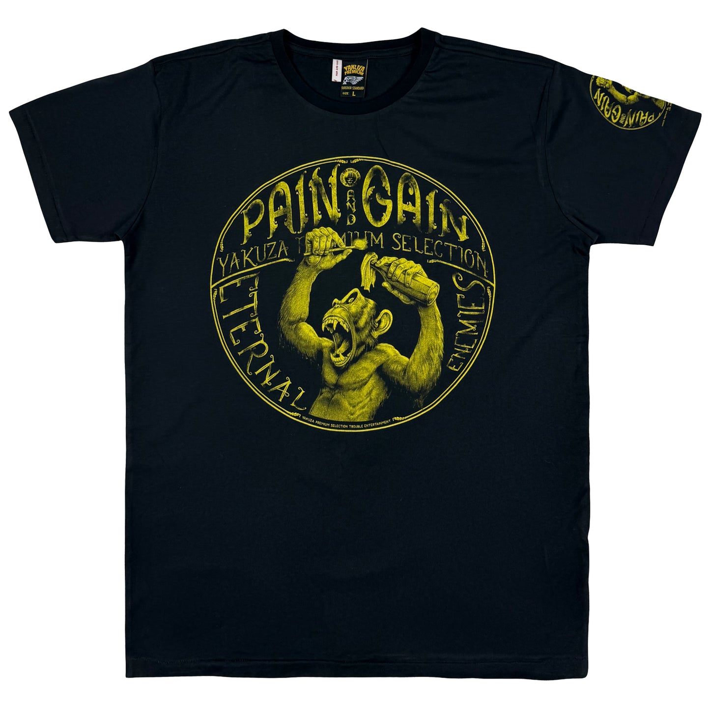 Yakuza Premium  YPS 3818  T-Shirt aus 100 % Baumwoll in Schwarz mit Frontprint. 