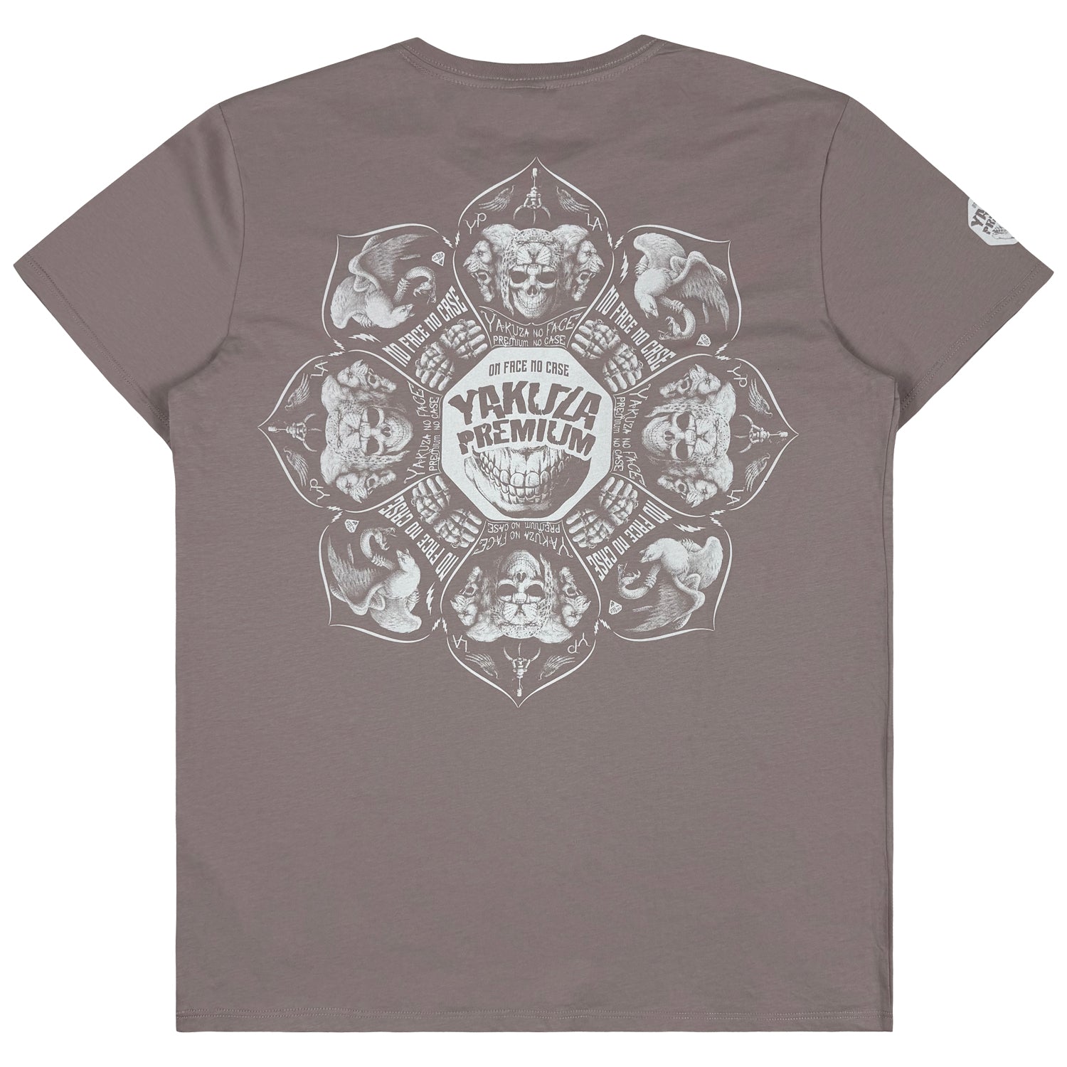  Yakuza Premium T-Shirt Helrose mit Brustprint und grossem Rückenmotiv