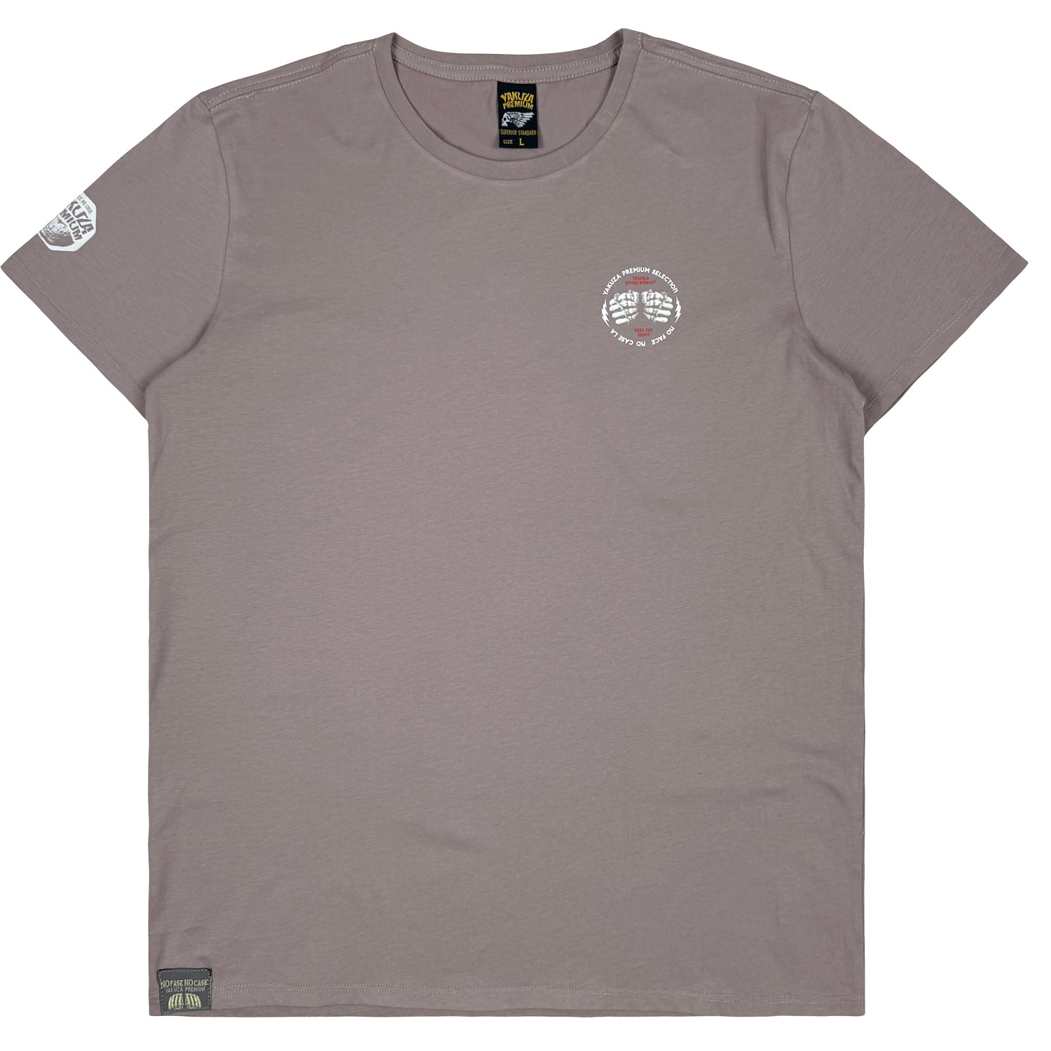 Yakuza Premium T-Shirt Hellrose mit Brustprint und grossem Rückenmotiv