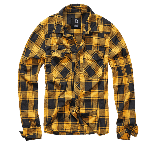 BRANDIT Check Shirt Long Sleeve - Schwarz/Gelb