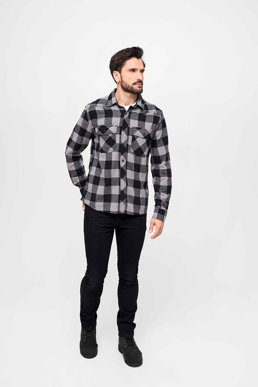 BRANDIT Check Shirt Long Sleeve - Schwarz/Grau