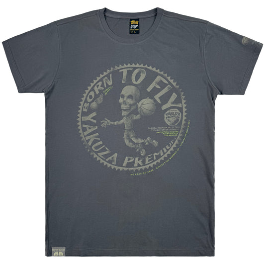 „Dunkelgraues Yakuza Premium T-Shirt mit Logo-Print