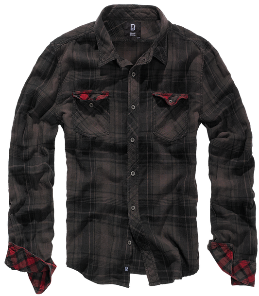 BRANDIT Duncan Check Shirt Long Sleeve Braun/Schwarz