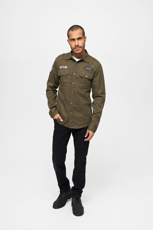 BRANDIT Luis Langarmhemd Olive - Stylisch für Freizeit & Outdoor"